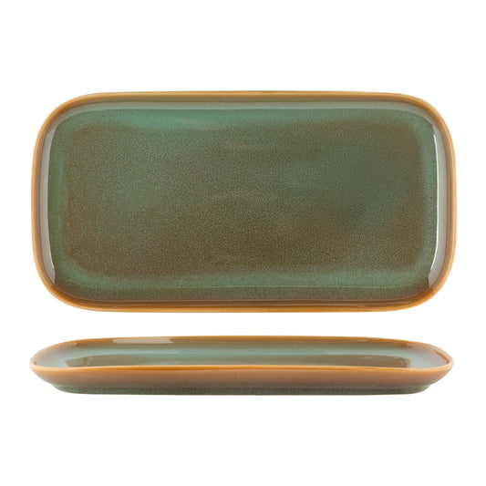 FYNBOS - ALOE GREEN - RECTANGULAR PLATE - 35.5CM X 18CM (4) (Fortis)