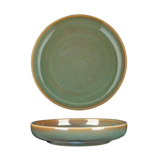 FYNBOS - ALOE GREEN - ROUND DEEP COUPE PLATE - 23CM X 4.5CM (4) (Fortis)