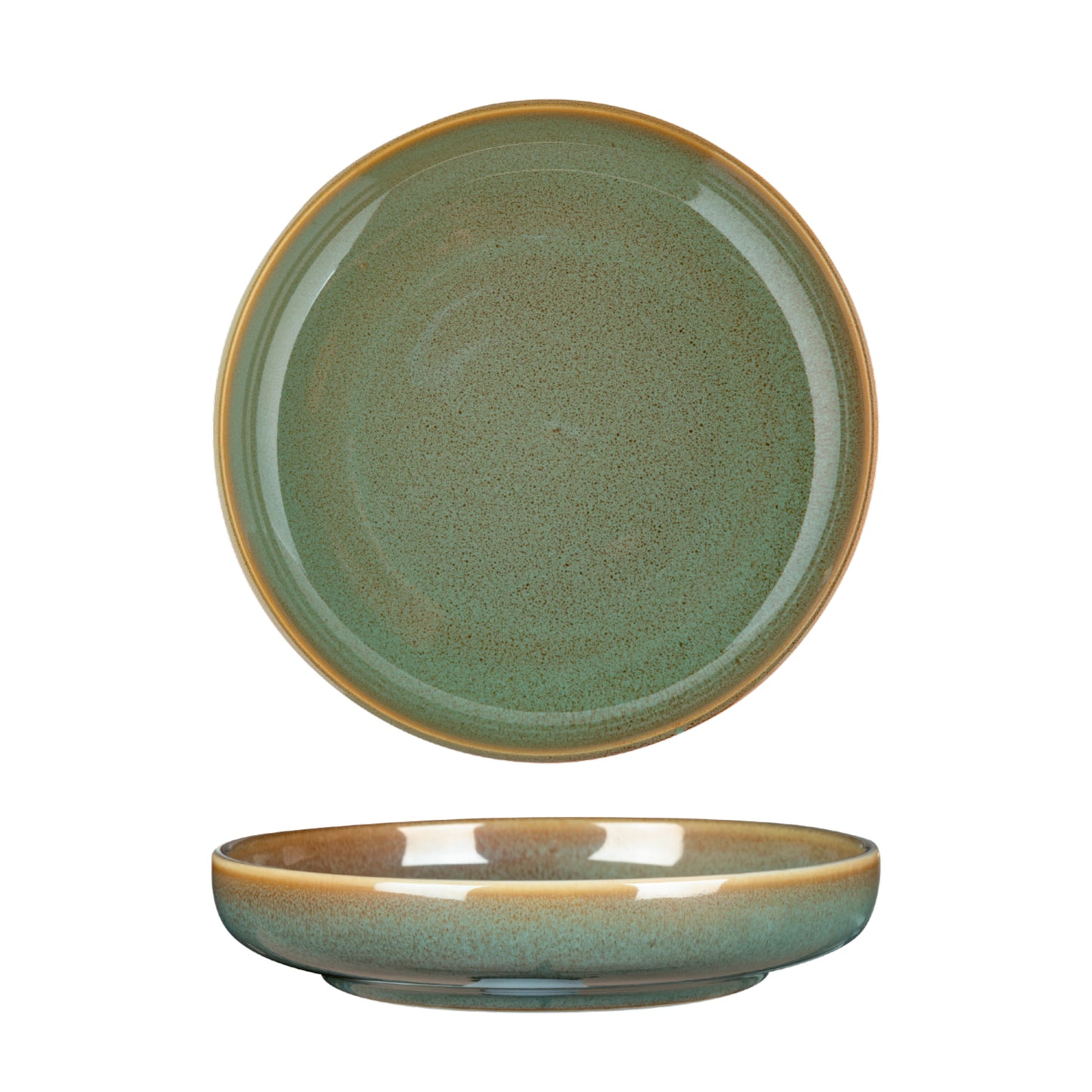 FYNBOS - ALOE GREEN - ROUND DEEP COUPE PLATE - 25.5CM X 4.5CM (3) (Fortis)