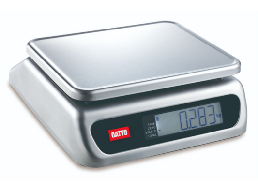 GATTO STAINLESS STEEL PORTION CONTROL SCALE - IP67 WATERPROOF - 10KG (1g INCREMENTS)