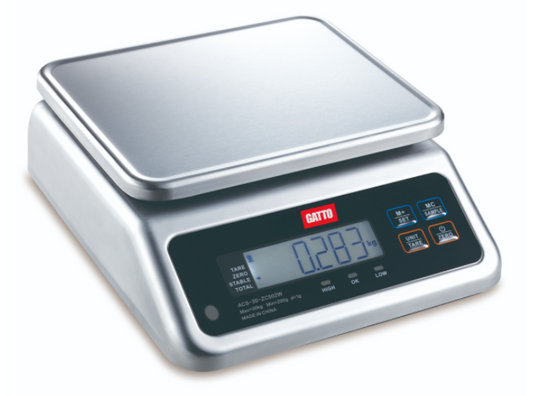 GATTO STAINLESS STEEL PORTION CONTROL SCALE - IP67 WATERPROOF - 20KG (1g INCREMENTS)