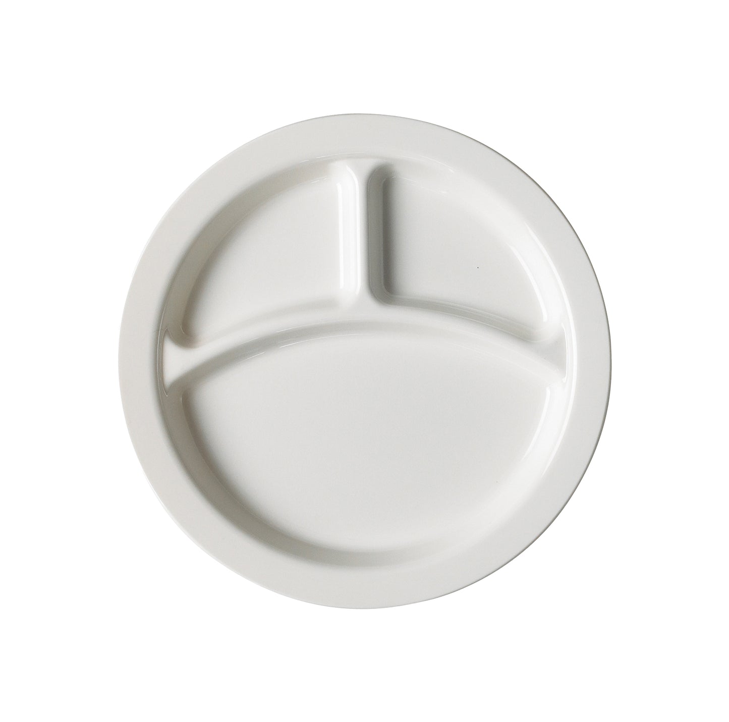 POLYCARBONATE 3 DIVISION DINNER PLATE 22.9CM DIAMETER – WHITE
