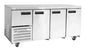 Stainless steel door underbar fridge 2.4m-3.5 Door- plain top (Just Refrigeration) - Catering