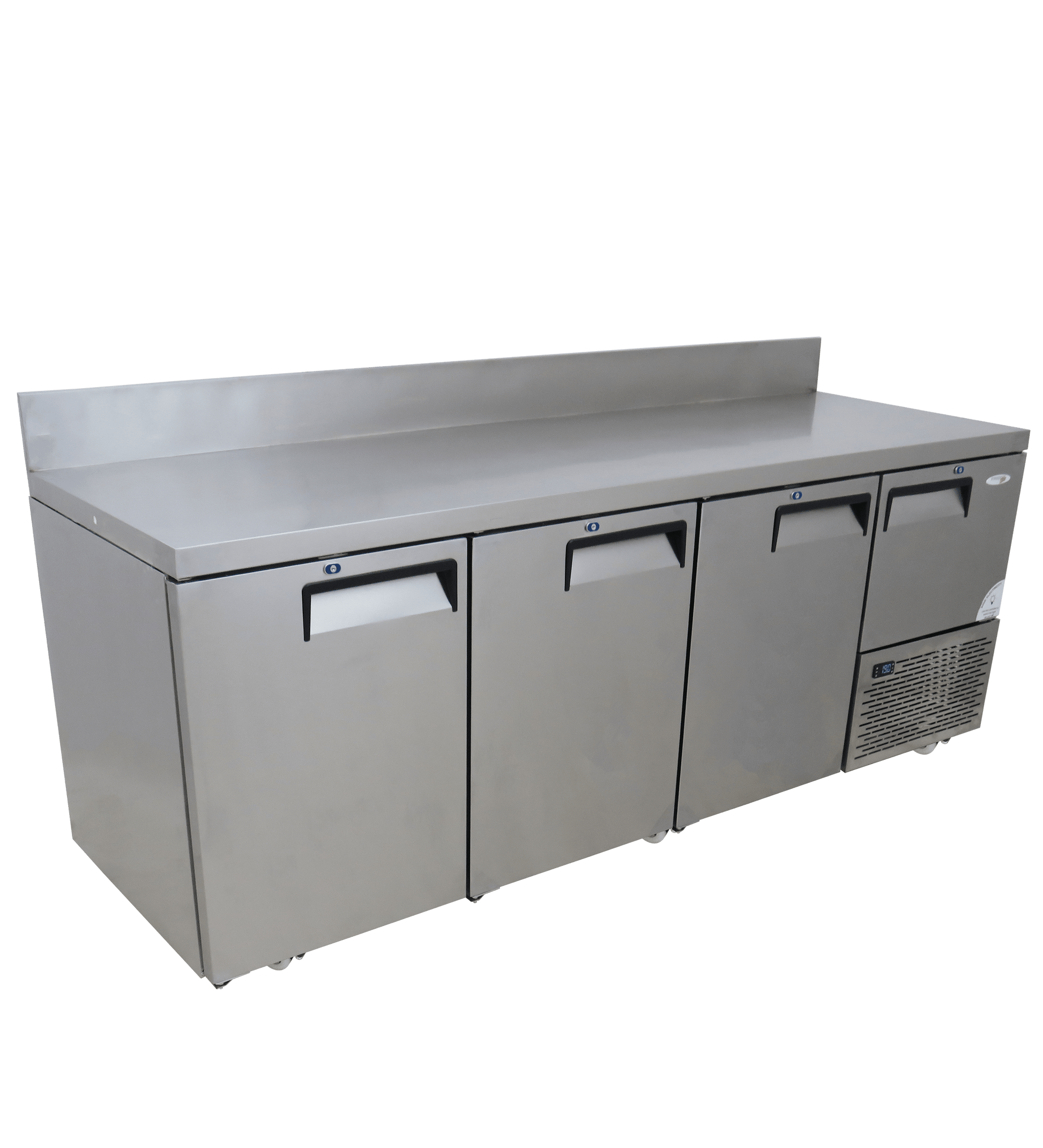 FRIDGE STAR UNDER BAR FRIDGE S/S EXTERIOR 3 AND HALF SWING SOLID DOORS INCL
CASTORS AND EMS - SPLASH BACK - Catering