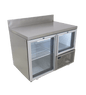 FRIDGE STAR UNDER BAR FRIDGE S/S EXTERIOR 1 AND HALF SWING GLASS DOORS INCL
CASTORS AND EMS - SPLASH BACK - Catering
