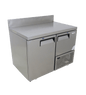 FRIDGE STAR UNDER BAR FRIDGE S/S EXTERIOR 1 AND HALF SWING SOLID DOORS  INCL
CASTORS AND EMS - SPLASH BACK - Catering