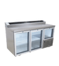 FRIDGE STAR UNDER BAR FRIDGE S/S EXTERIOR 2 AND HALF SWING GLASS DOORS INCL
CASTORS AND EMS - PIZZA TOP - Catering