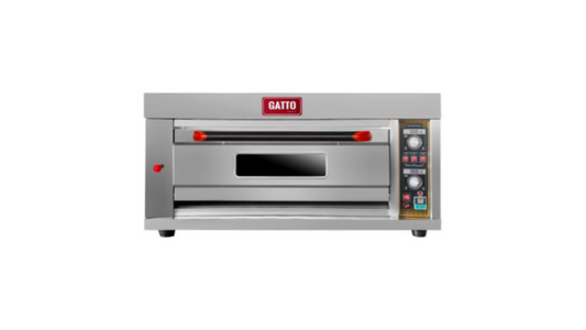 GATTO HEAVY DUTY 1 DECK 1 PAN OVEN - GAS W/ CERAMIC FLOORS- 2 PIZZAS/BAKE - EXCLUDES TRAYS