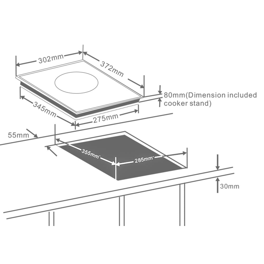 Induction Warmer – Countersunk (SMARTCHEF) - Catering