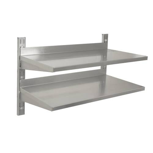 S/STEEL WALL SHELVING DOUBLE - 1200 X 300MM (Global)