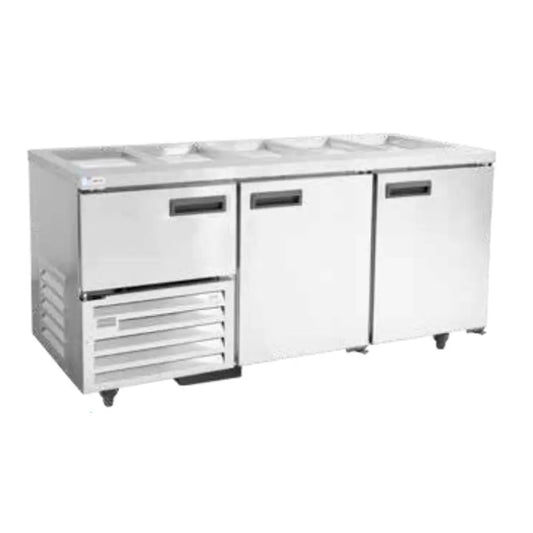 Hamper top -  1.8m-2.5 stainless steel door underbar fridge (Just Refrigeration) - Catering