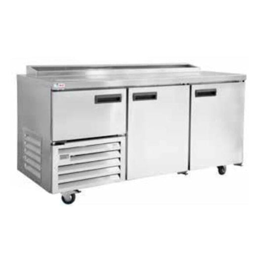 Stainless steel door underbar fridge 1.2m-1.5 Door- pizza top (Just Refrigeration) - Catering