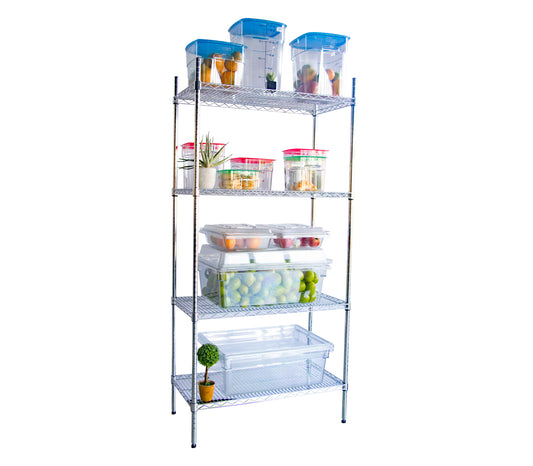 SHELVING UNIT ZINC/EPOXY - 4 SHELF - 1510 X 455 X 1830MM (Global)