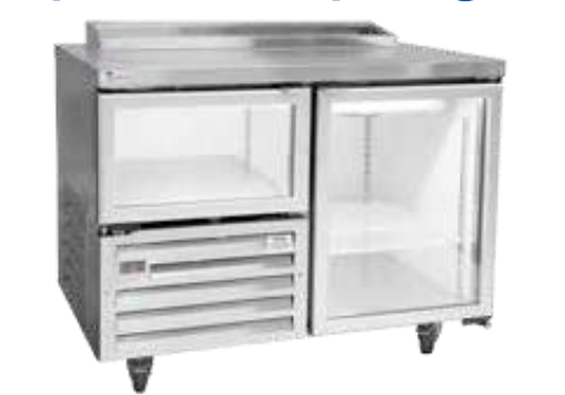 Glass door underbar fridge - pizza top (Just Refrigeration) - Catering