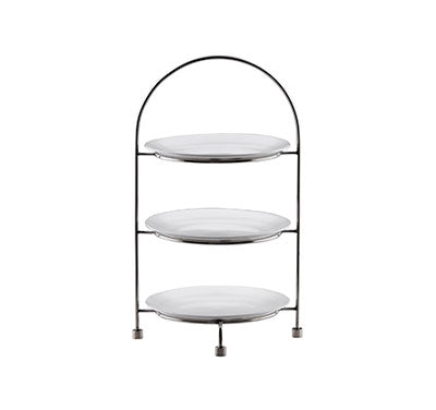 TEA CAKE STAND 3 TIER - 18/10 S/STEEL (27CM PLATES NOT INCLUDED) L256 X W256 X H421MM (TIGER)
