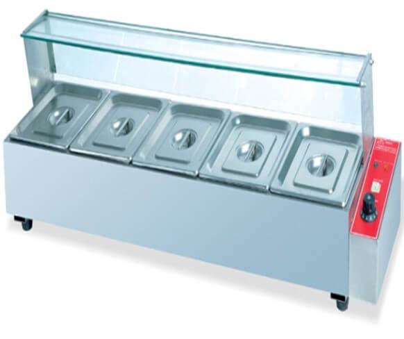 GATTO TABLE MODEL BAIN MARIE C/W SNEEZEGUARD- INCLUDES 5 X GN1/2 INSERTS + LIDS - Catering