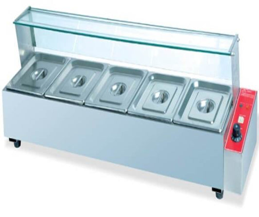 GATTO TABLE MODEL BAIN MARIE C/W SNEEZEGUARD- INCLUDES 5 X GN1/2 INSERTS + LIDS - Catering