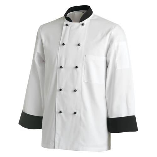 CHEFS UNIFORM JACKET CONTRASTLONG - X LARGE (Chef Equip)