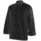 CHEFS UNIFORM JACKET BASIC LONG - BLACK - XXX LARGE (Chef Equip)