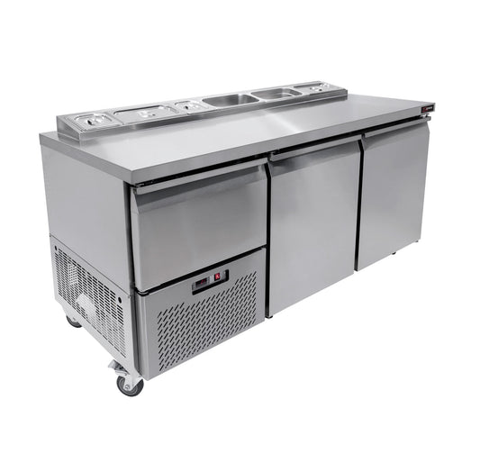 UNDERBAR FRIDGES - PIZZA TOP - SOLID DOOR - 2 AND HALF DOOR (Salvadore)