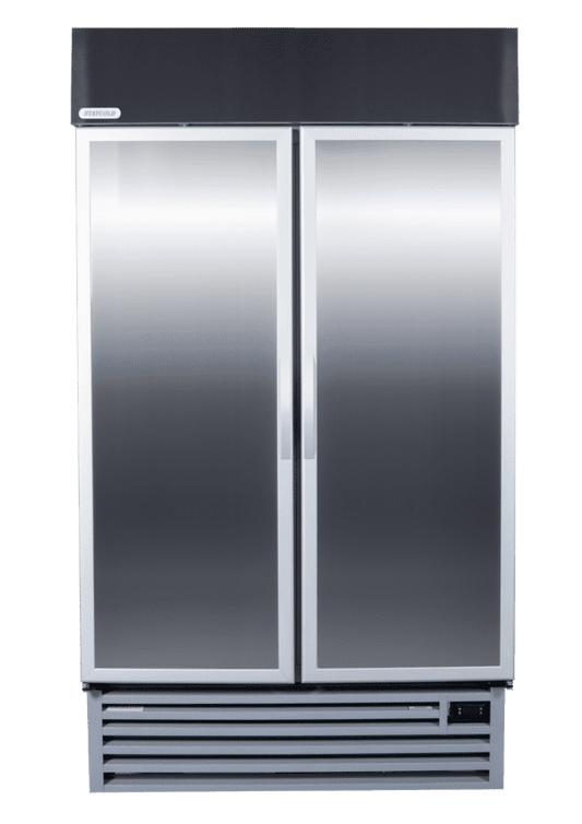 STAYCOLD Double Solid Hinged Door Upright Cooler - Catering