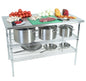 WORK TABLE S/STEEL - 2-TIER - PLAIN TOP 1300 X 690 X 870MM (Global)