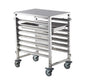 WORKING TABLE S/STEEL - MOBILE - 7 TIER 385 X 550 X 900MM (Global)