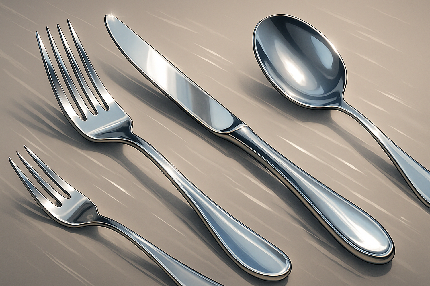 AI ANIMATED IMAGE OF SILVER CUTLERY