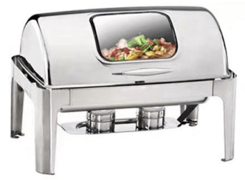 GATTO ECONOMY ROLL TOP RECTANGULAR CHAFER - WITH GLASS VISION
